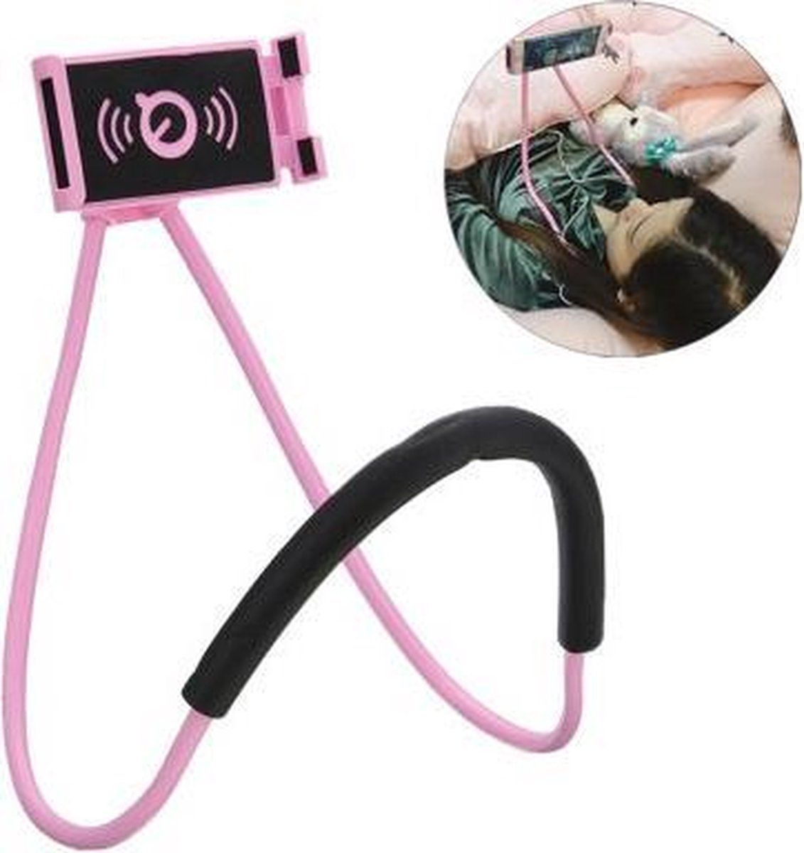 Lazy Neck telefoonhouder - buigbaar en universeel - Ntech - Roze