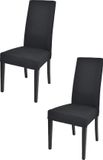 t m c s Tommychairs Chiara - Eetkamerstoelen - Set van 2 - Zwart - Stof & Hout