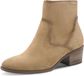Tamaris - Dames - Enkellaarzen - Beige - Leer - Hakhoogte 3-4 cm - Ritssluiting - Maat 37