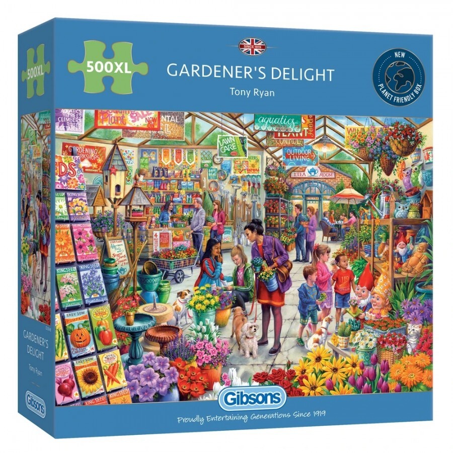 Gibsons Gardener's Delight 500 extra groot stuk puzzel duurzame puzzel premium 100% gerecycled board | cadeau voor volwassenen spelletjes