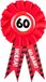 Paper dreams 60 jaar rozet - leeftijd badge - 60e verjaardag - rood - feestartikelen