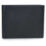 Pepe Jeans Luton Portemonnee met kaarthouder, blauw, 12,5 x 9,5 x 1 cm, leer van Joumma Bags