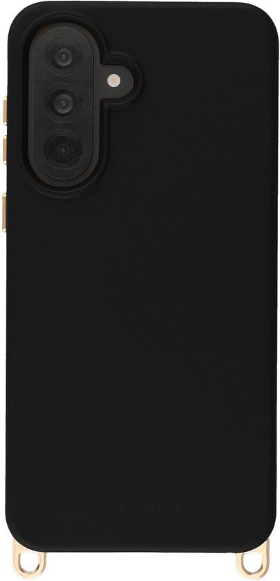 Selencia Hoesje - Geschikt voor Samsung Galaxy A37 (5G) - Rivièra geschikt voor MagSafe Backcover met afneembare haakjes - Velvet Black