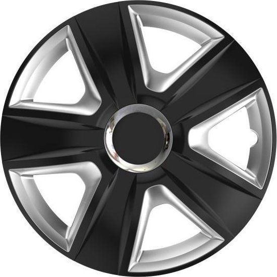 Versaco Espirit - Wieldoppen - Zwart/Zilver - 16 inch - 4 stuks