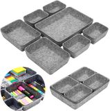 Merkloos / Sans marque Vilten Lade Organizer - Bureau Organizer - Spullen Opbergen - Stapelbaar Ontwerp - 7 Stuks - Grijs