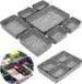 Organizer de tiroirs en feutre - Organisateur de bureau - Rangement d'objets - Conception empilable - 7 pièces - Gris