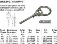 RECMAR Oogbout met ring M6x80MM (GS72005B) RVS