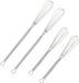 Wingsflying Mini-fouets pour cuisine, petit fouet, fouet à sauce, mini-fouet, argent, 2 de chaque, 5" et 7" (4 pièces)