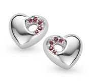Orphelia Oorbel Hart Garnet Zirconium Sterling Zilver 925