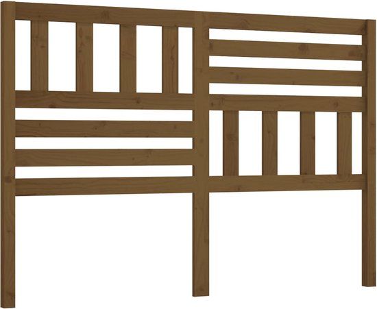 vidaXL Hoofdbord 146x4x100 cm massief grenenhout honingbruin