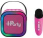 LEXIBOOK Draagbare Bluetooth 5.0 Karaoke-luidspreker met 2 draadloze microfoons, lichteffecten en oplaadbare batterij, roze