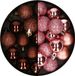 Merkloos / Sans marque Billiet - Vanlaere Kerstballen mini - 40x st - roze en donkerbruin - 3 cm - kunststof - kerstversiering