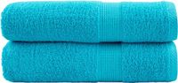 vidaXL Serviettes de bain SOLUND 2 pièces 600 g/m² 100x150 cm Turquoise Coton