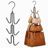 ZEDODIER Portemonnees Handtassen Hangers, Portemonnee Handtas Houder 4 Pack Zwart Metalen Ruimtebesparende Hangers Tassen Handtassen Opslag Organizer, Kastorganisatie voor Portemonnees Handtassen