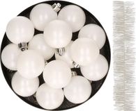 Decoris Boules de Noël et Guirlande de Noël 17x pièces Blanc Plastique