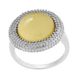 Orphelia Damesring 925 zilver gerhodineerd glas goud rond geslepen Gr. 56 (17,8) - ZR-6041/2/56