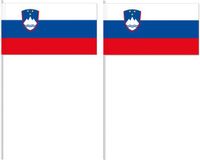 Merkloos Zwaaivlaggetje vlag Slovenie - 10x - 12 x 24 cm - handvlaggetje - landenvlag - Sloveense versiering