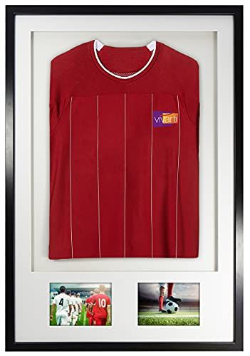 Vivarti DIY volwassen 3D gemonteerd sportshirt weergaveframe 61 x 91,5 cm - zwart frame, witte montage, witte rugkaart