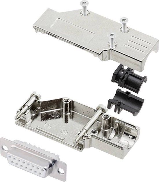 Encitech DCMR15-FK-DMS-W-K 6355-8065-32 D-sub female connectorset 90 ° Aantal polen: 15 Soldeerkelk 1 stuk(s)