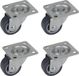 Dörner + Helmer set van 4 zwenkmeubelwielen, 30 mm, met plaat, niet-strepend TPE, draagvermogen 60 kg/set