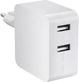 Voltcraft SPS-2400/2+WH-N USB-oplader 24 W 2x USB-A Wit Binnen