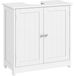 Meuble sous lavabo - Meuble bas pour lavabo - 2 portes - 60x30x60 cm - Bois - Auto-assemblage - Blanc