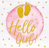 Boland - Set 20 papieren servetten 'Hello girl!' - Babyshower