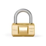 Viro - Inbraakbestendig hangslot, cilindrisch, basis 25 mm van massief | Beugel van staal, kliksluiting, 2 sleutels inbegrepen