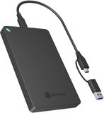 Icy Box IB-201T-CU31, 2.5" SATA HDD/SSD behuizing, USB-C/A 6 Gbit/s, Zwart