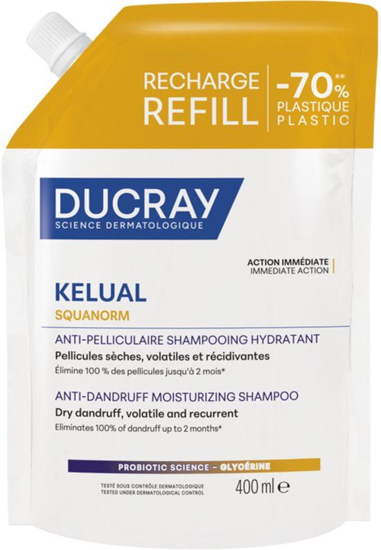DUCRAY KELUAL SQUANORM Hydraterende anti-roos shampoo navulling 400ml