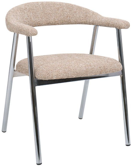 DÉJA Living Eetkamerstoel Sorø - Taupe/Chrome - Set van 2