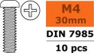Revtec - Vis à tête plate - M4X30 - Acier galvanisé - 10 pcs