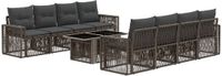 vidaXL Tuinbank - Set - 9 - st - Grijs - en - Donkergrijs - poly - rattan