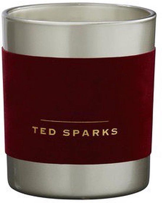 Ted Sparks Geurkaars Demi - Wood & Musk - 60 Branduren - Rood/Zilver