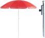 Parasol sans marque avec piquet de terre en métal - rouge - polyester - Dia 200 cm - réglable