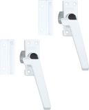 AXA Raamsluiting 2 stuks - 3308 - Raamkruk - Afsluitbaar met knop - Rechts naar buiten draaiend - Aluminium Wit