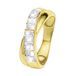 Lucardi Dames Ring met 18 diamanten 0,08ct - Ring - Cadeau - 14 Karaat Goud - Geelgoud