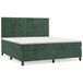 vidaXL Lit boxspring avec matelas, vert foncé, 180x200 cm, velours