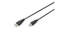 DIGITUS USB 2.0-kabel - 3 m - USB-A naar type B - 480 Mbps - verbindingskabel voor computers, notebooks, hubs, printers - zwart