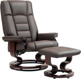 Homcom Relaxfauteuil met Hocker - Draaibaar - Kantelbaar - Kunstleer - Bruin