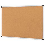 Amazon Basics Notitiebord van kurk, rechthoekig aluminium frame, 90 x 60 cm, zilver