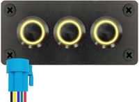 ProRide Interrupteurs à pression métalliques ON-OFF 220V - 16mm - Panneau encastré triple - IP67 - Indicateur LED Jaune