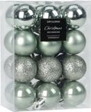 Koopman International Boules de Noël - 16x - 5 cm - plastique - vert menthe