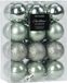 Koopman International Boules de Noël - 16x - 5 cm - plastique - vert menthe