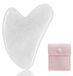 Jade Gua Sha massageplaat - 8 x 5,5 cm - Wit
