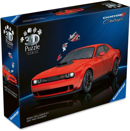 Ravensburger - Iconics: Dodge Challenger R/T Scat Pack Widebody - 3D Puzzel - 108 Stukjes