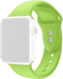 By Qubix - Apple Watch bandje - Siliconen sportbandje - Lichtgroen - 44mm/45mm/46mm/49mm