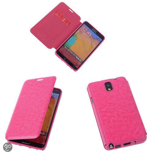 Best Cases Pink TPU Book Case Flip Cover Motief Samsung Galaxy Note 3