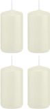 Trend Candles Bougie cylindrique/bougie tronc - 4x - blanc ivoire - 5 x 10 cm - 23 heures de combustion