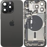 Apple iPhone 15 Pro Max Batterijklep, Met Middenbehuizing, Complete Onderdelen, Zwart (Black Titanium), Premium Swap